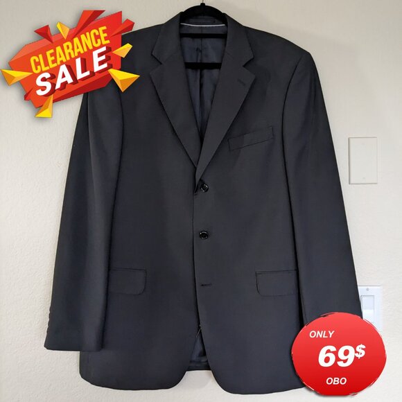 Men's Black Suit Pants (32W x 36L), Jacket (45 R)